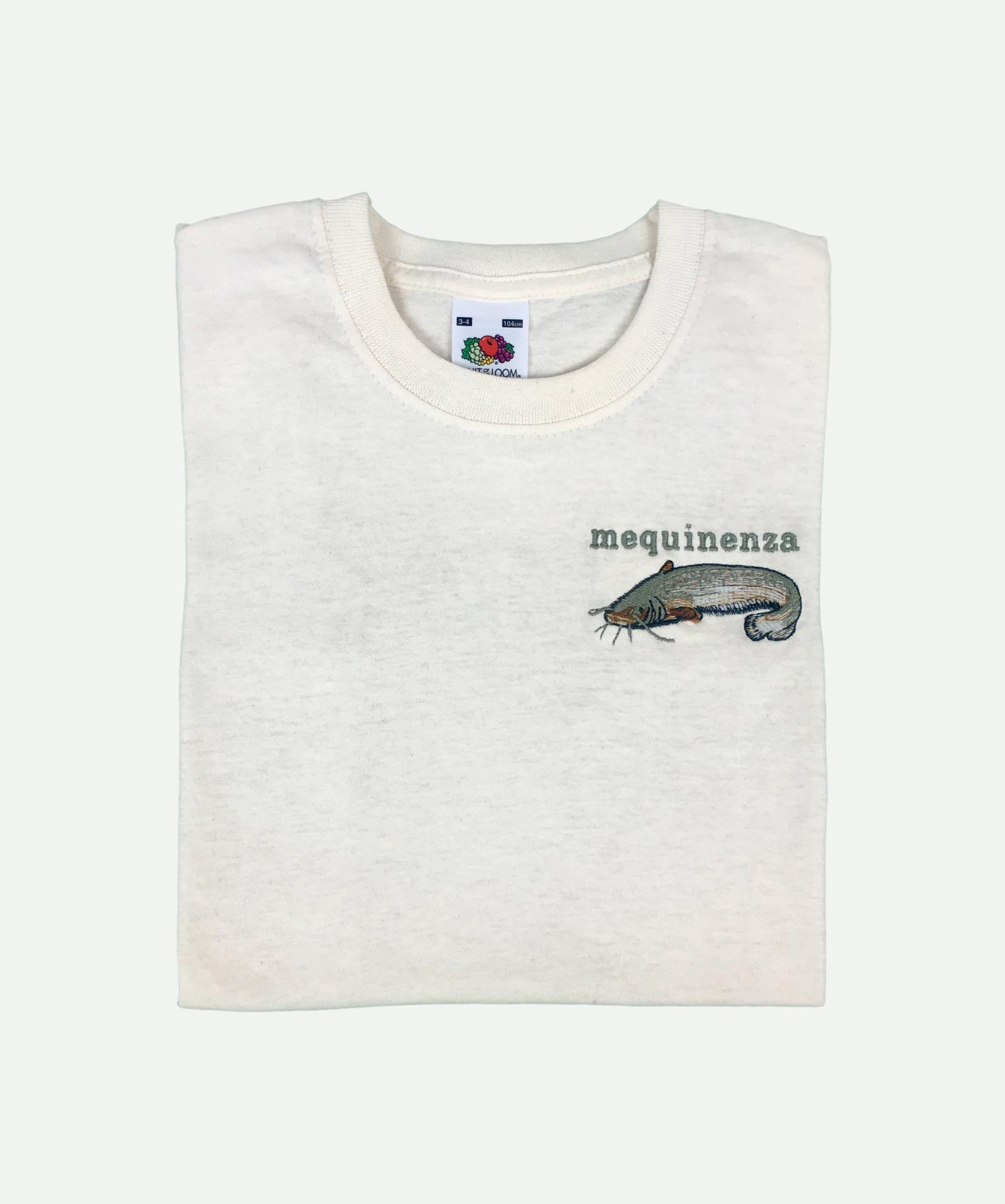 Natural embroidered T-shirt for children