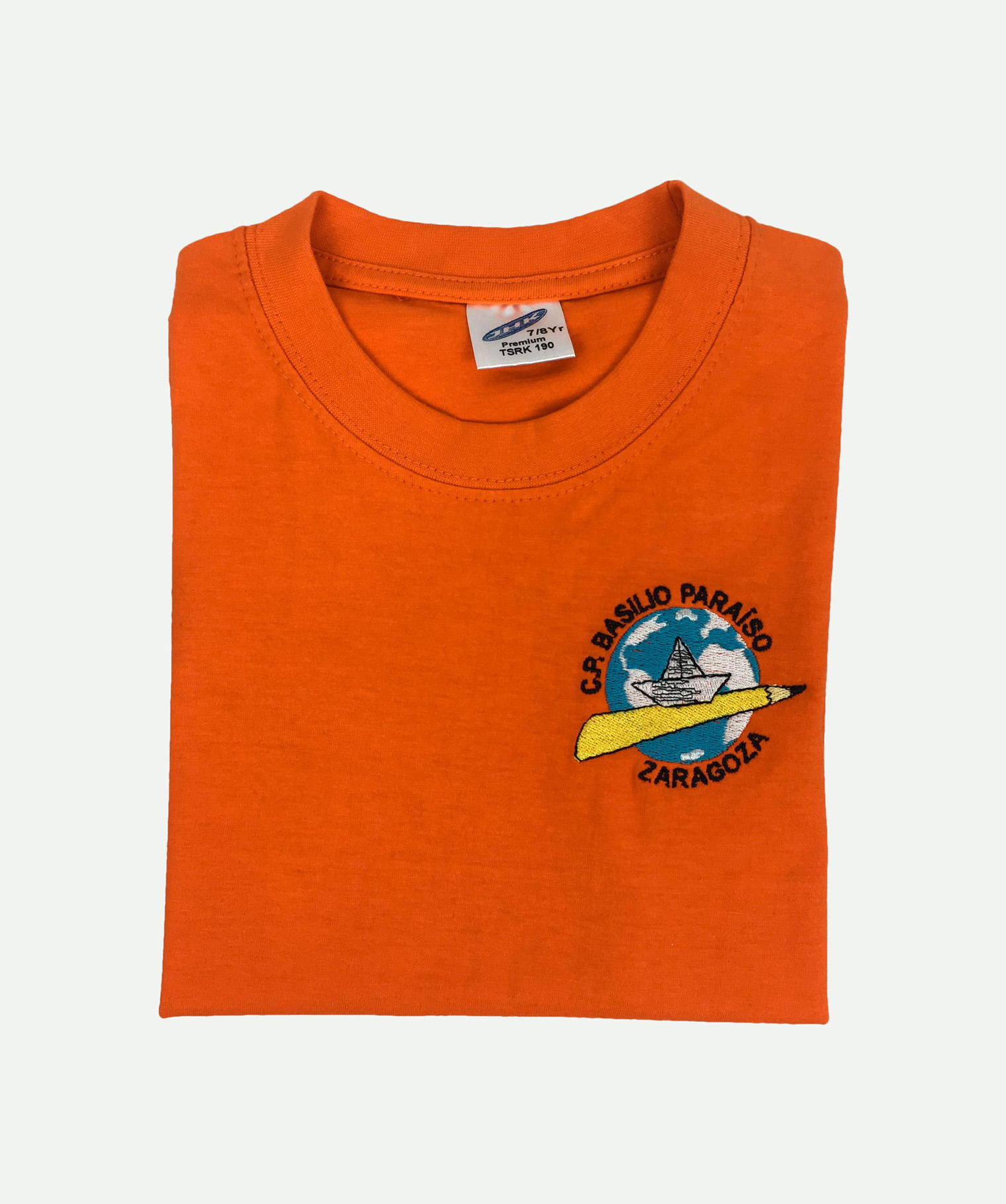 Children's orange embroidered T-shirt