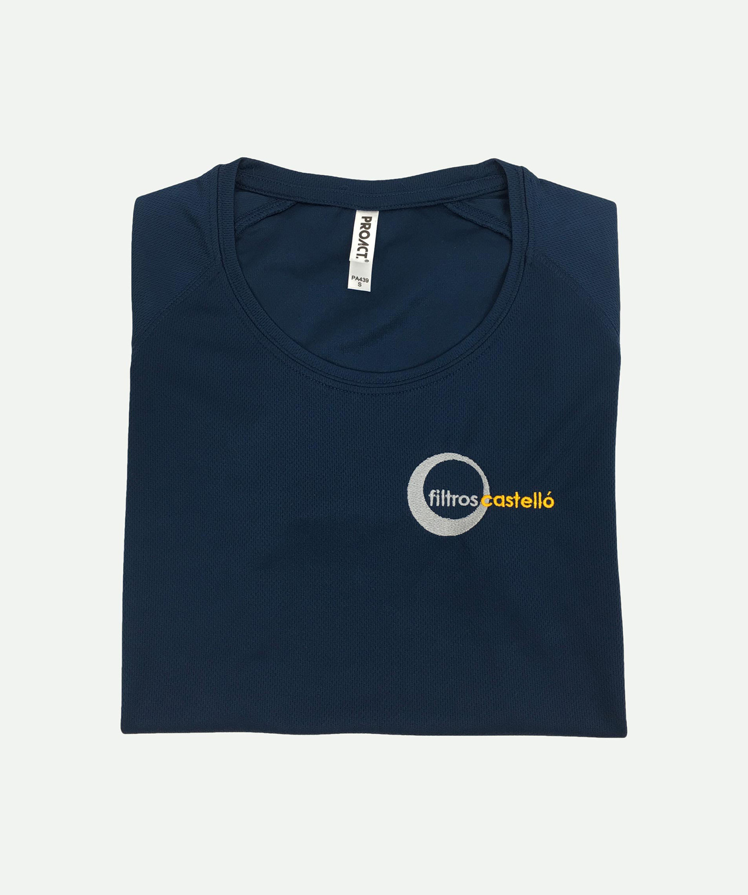 Technical embroidered T-shirt, navy blue