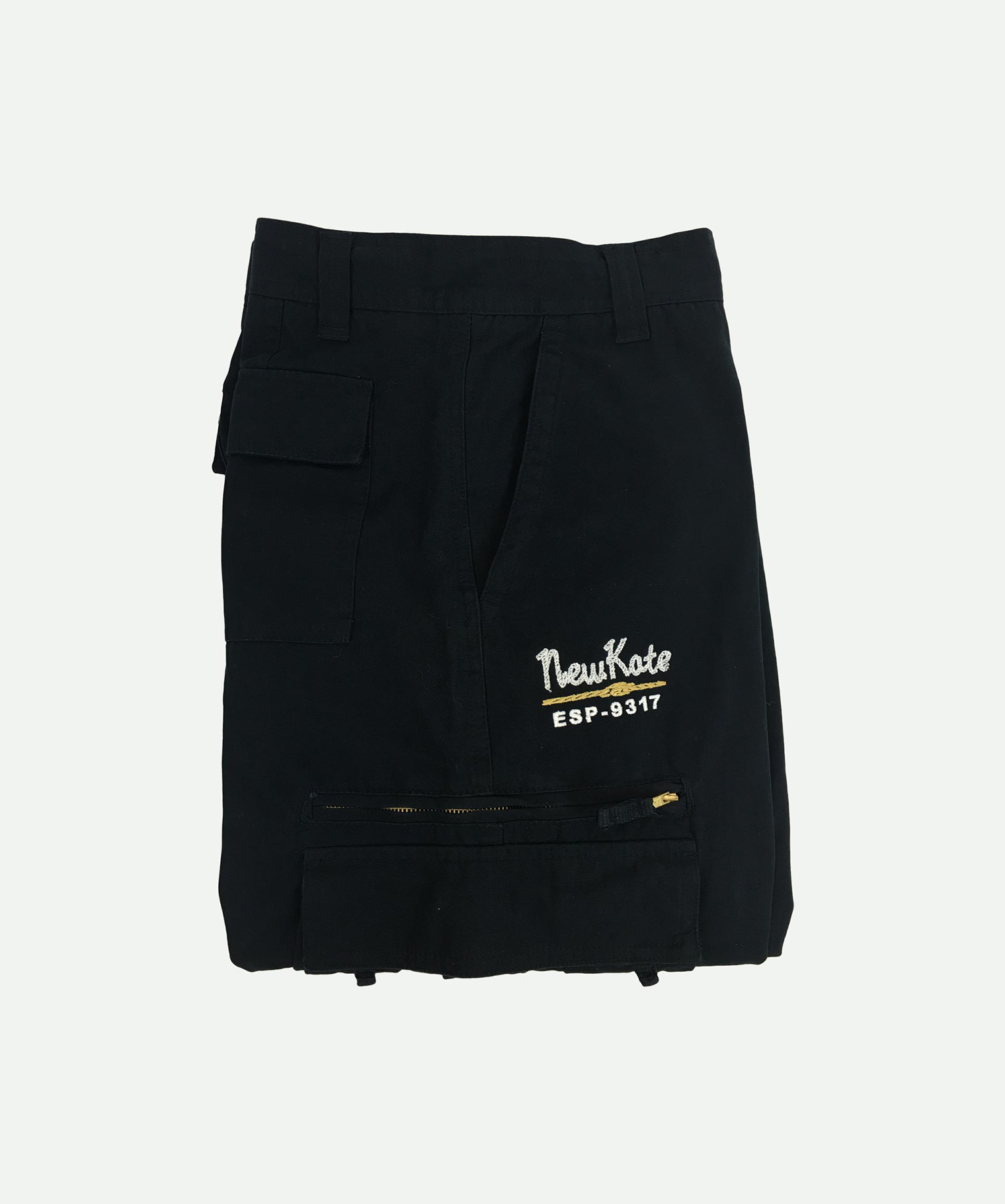 Navy blue embroidered trousers