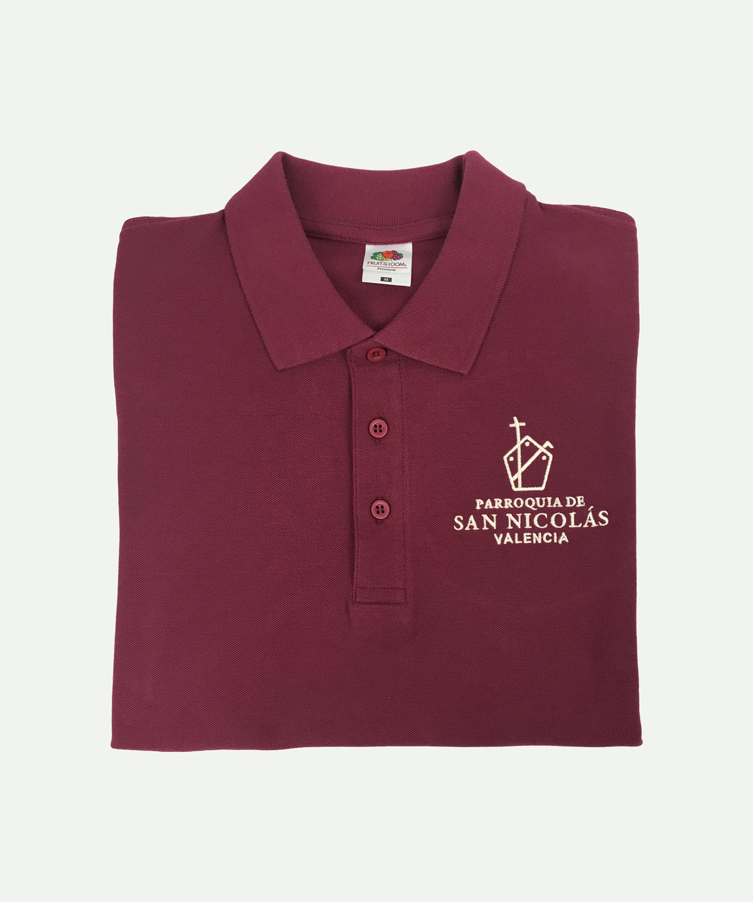Burgundy embroidered polo shirt