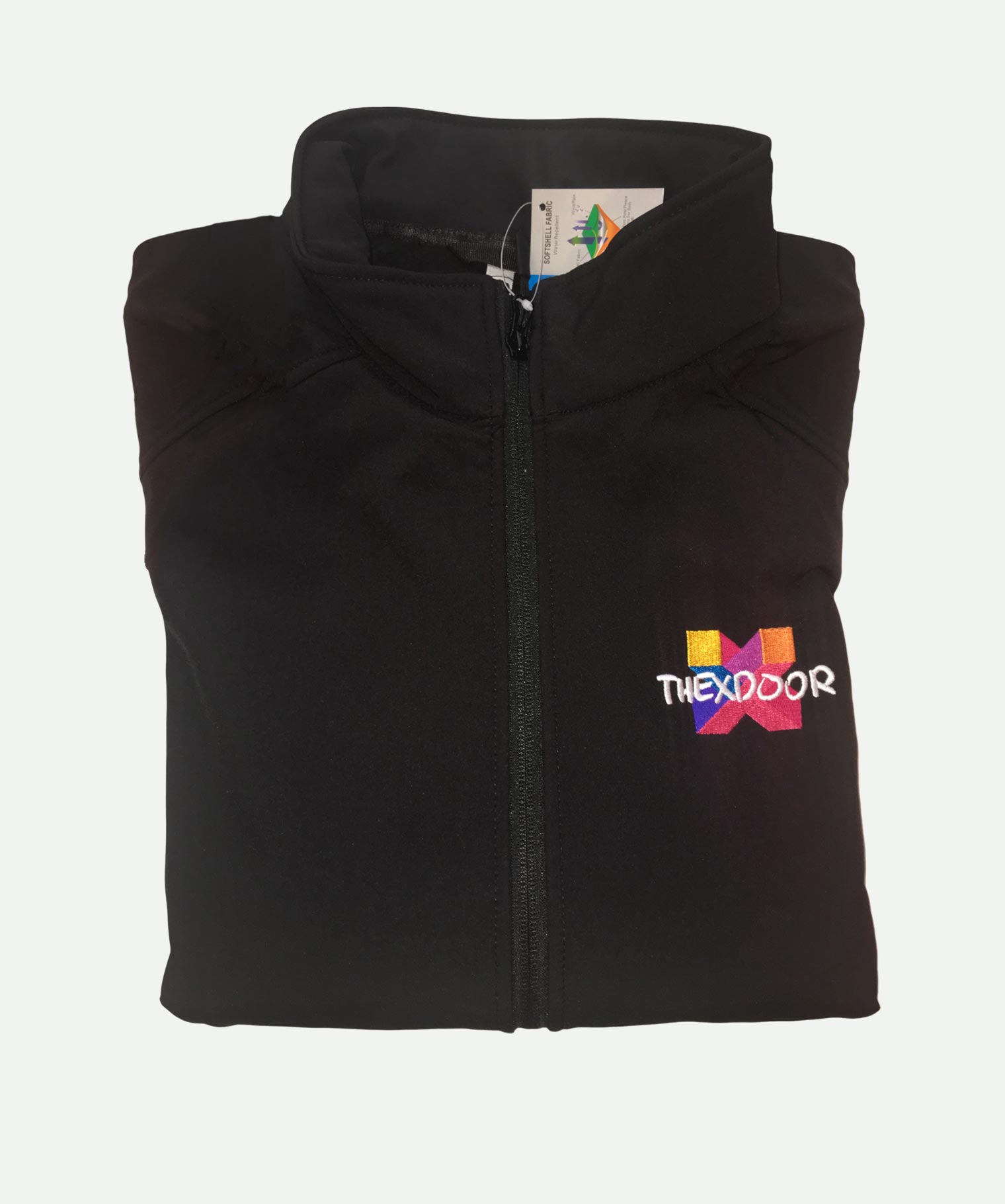 Black embroidered softshell jacket